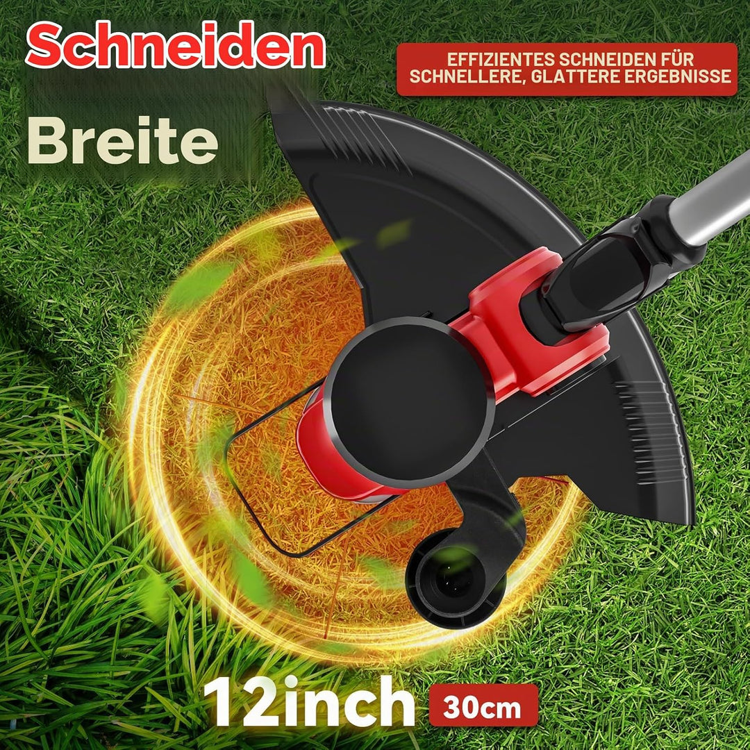Akku Strimmer kompatibel mit Milwaukee 18V Akku, 3-in-1 Falt-Kombi mit bürstenlosem Motor 30cm Schni