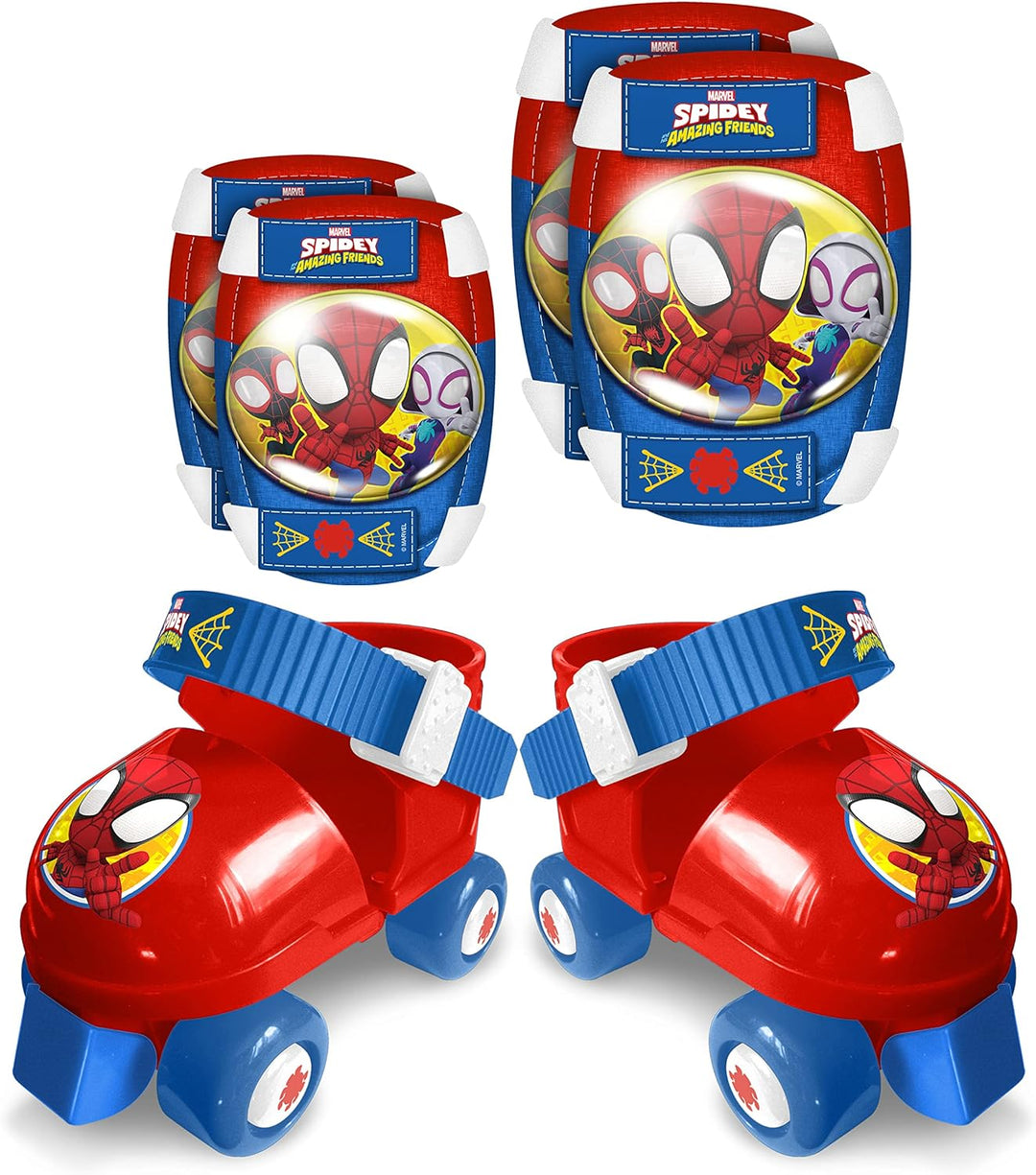 ROLLER SKATES sizes 23/27 + ELLBOGEN und KNIESCHÜTZER SPIDEY SPIDEY 23/27 BLUE & RED, SPIDEY 23/27 B