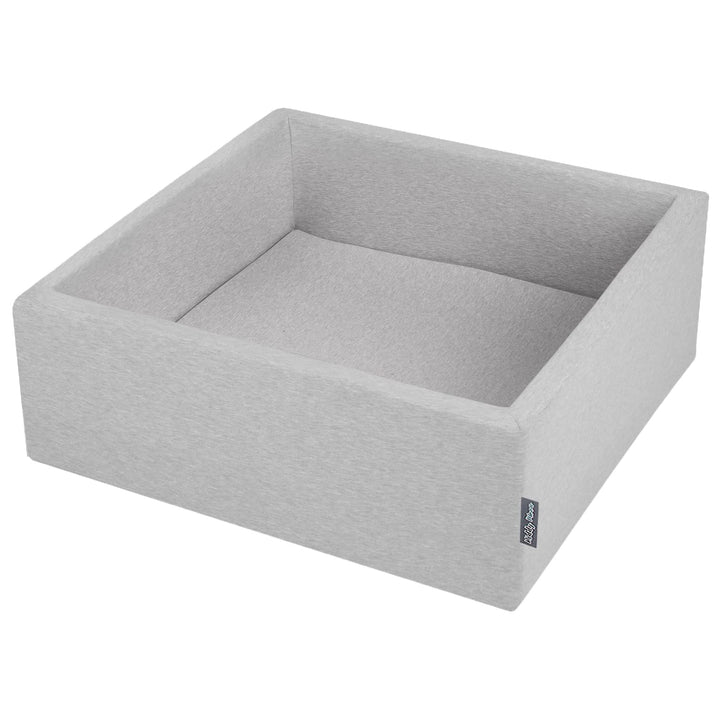 KiddyMoon Bällebad Bällepool Mit Bunten Bällen ∅ 7Cm Für Babys Kinder Quadrat, Hellgrau,90X30cm/KEIN