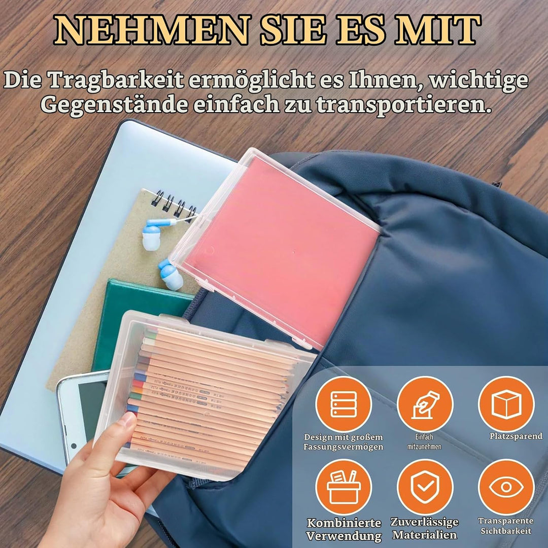 Aufbewahrungsbox Für Büromaterial, Plastik, Stiftebox Mit Snap-Dicht Deckel, Stapelbar, Für Schreibw