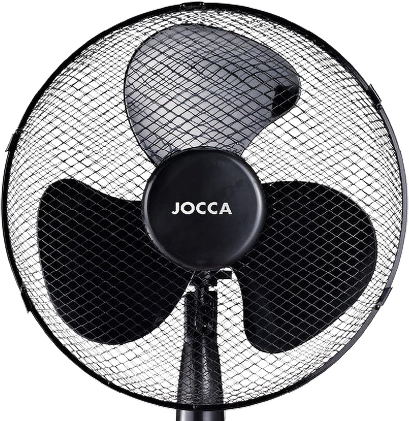 Jocca – Standventilator 40 W/ 3 Geschwindigkeiten/Höhe 45 cm/ 90° neigbarer und oszillierender Kopf/