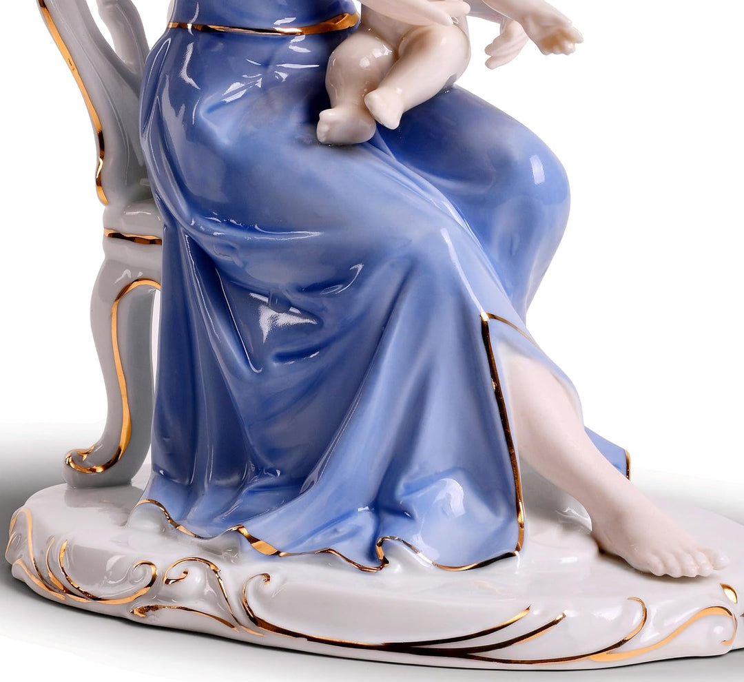 Porzellan-Figuren, Mutter und Schatz, Statue, Skulptur, Heimdekoration, Geschenke, Kunst, Dekoration