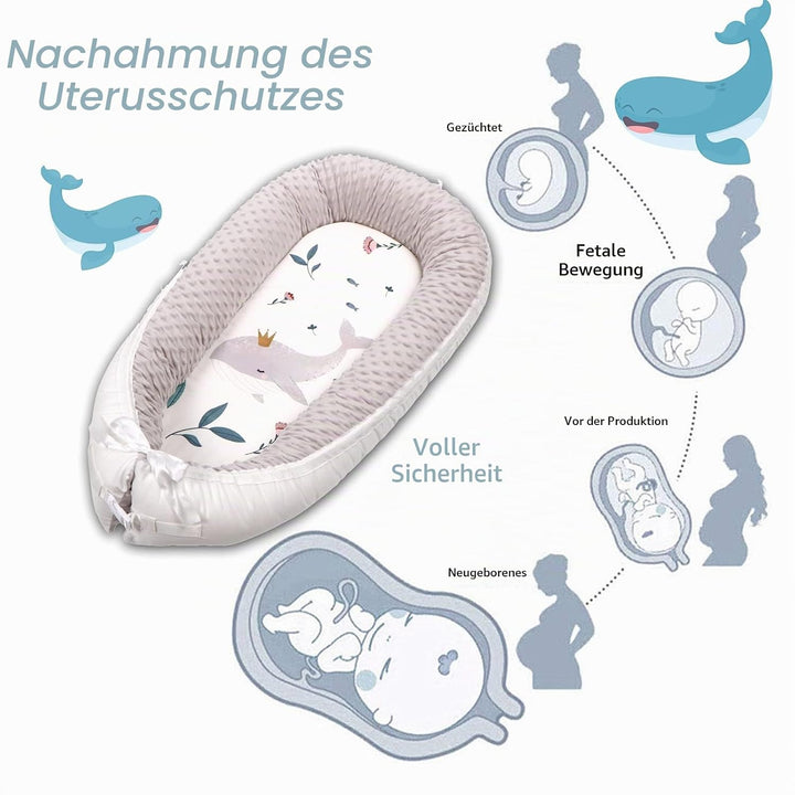 EAQ Babynest Nestchen Baby Weiches Atmungsaktives baby bett Perfekt für Neugeborene Geschenk 100% Ba