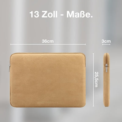 Woodcessories - Nachhaltige Laptoptasche kompatibel mit MacBook 11-14 Zoll Hülle Braun - aus Papier