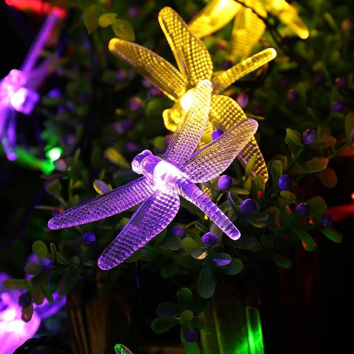 KEEDA 20 LED Solar Libellen Lichterkette - Wasserdicht, 8 Modi - Aussen 16ft Solarleuchten für Garte