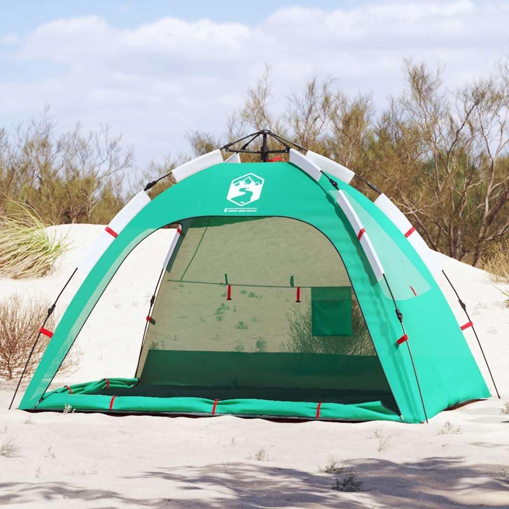 vidaXL Strandzelt, Strandmuschel mit Quick-Release-System, Wasserdicht Campingzelt mit offenem Einga
