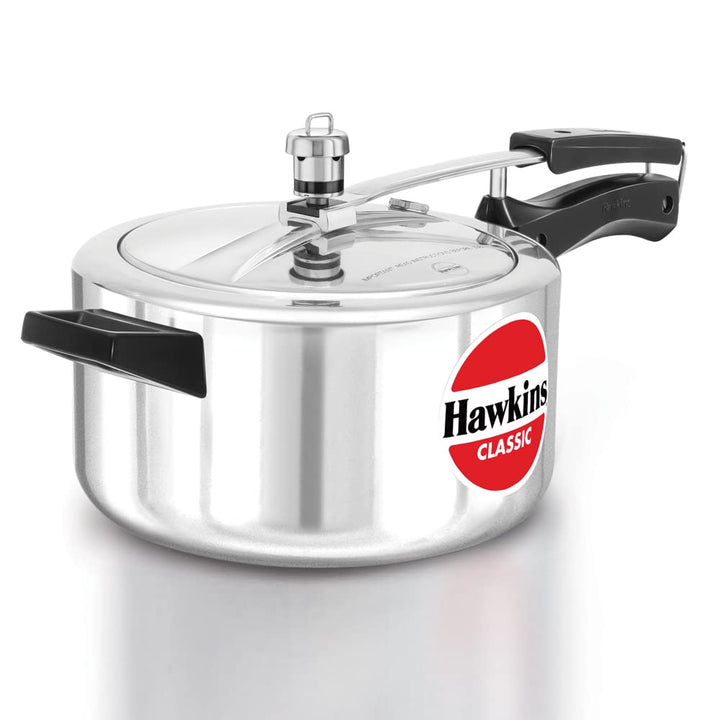 HAWKINS Classic CL40 Schnellkochtopf aus Aluminium, 4 l, klein, silberfarben 4-Liter Silber, 4-Liter