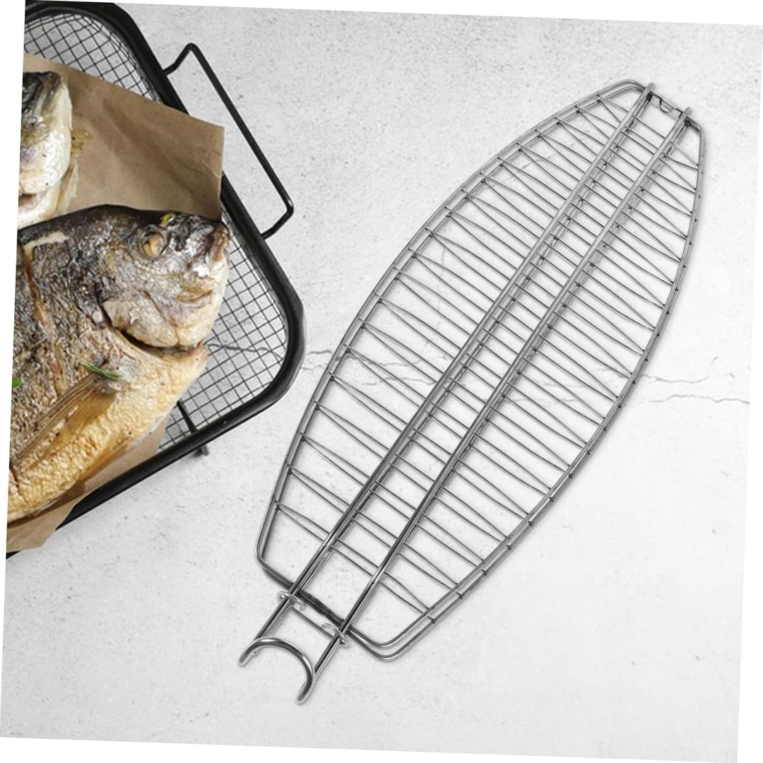 HANABASS Robuster Fischgrillkorb aus Edelstahl Ovalshaped BBQ Grillzubehör für Camping und Picknicks