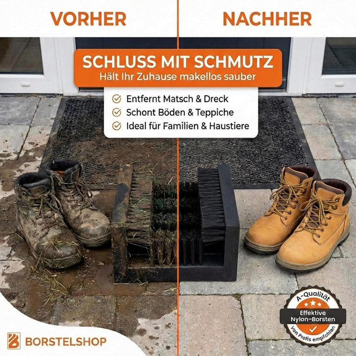 Borstelshop Schuhabstreifer Kunststoff - Fussabtreter Aussenbereich - Fussabtreter Aussen - Robuster