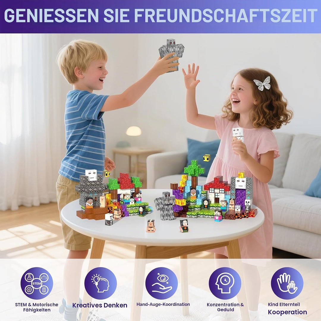Magnetische Bausteine 150 PCS, Magnetbausteine für 3+ Jahre, Magnet Spielzeug Sets für Kinder Jungen