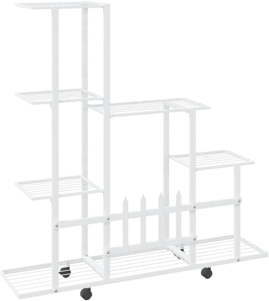 vidaXL Blumenständer auf Rollen Blumentreppe Pflanzenständer Blumenregal Pflanzentreppe Pflanzregal