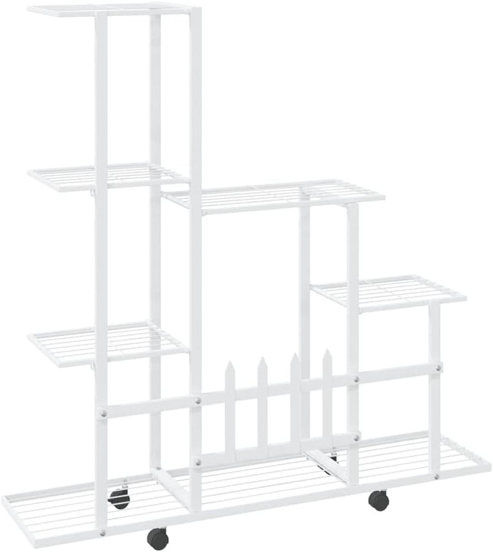 vidaXL Blumenständer auf Rollen Blumentreppe Pflanzenständer Blumenregal Pflanzentreppe Pflanzregal