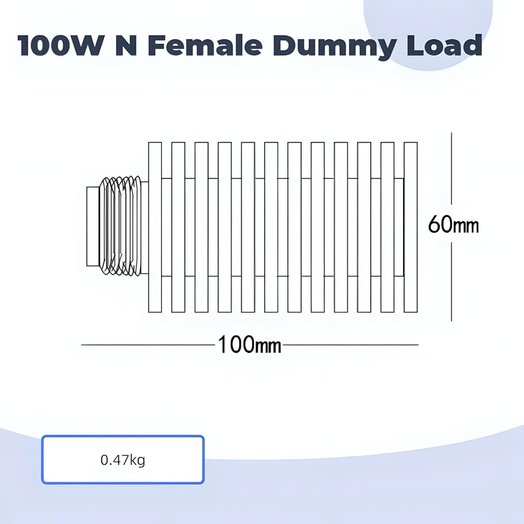 BECEN 100 Watt N-Typ Weiblicher Verbinder Dummy Load, 100 W N Buchse Typ Terminator N-F N - female,