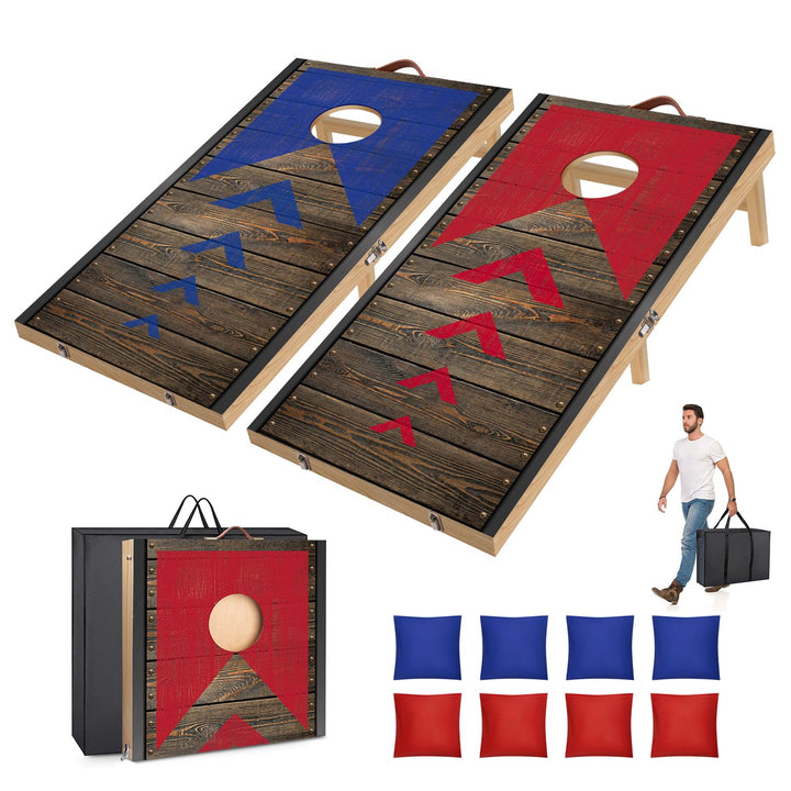 NZQXJXZ 90 x 60 cm Faltbar Cornhole Spiel Outdoor Cornhole Säckchen mit 8 Bohnensäcke & Tragetasche