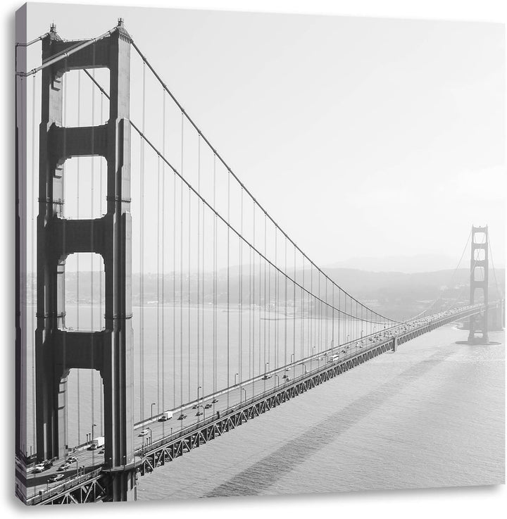 Pixxprint Golden Gate Bridge San Francisco als Leinwandbild/Grösse: 70x70 cm/Wandbild/Kunstdruck/fer