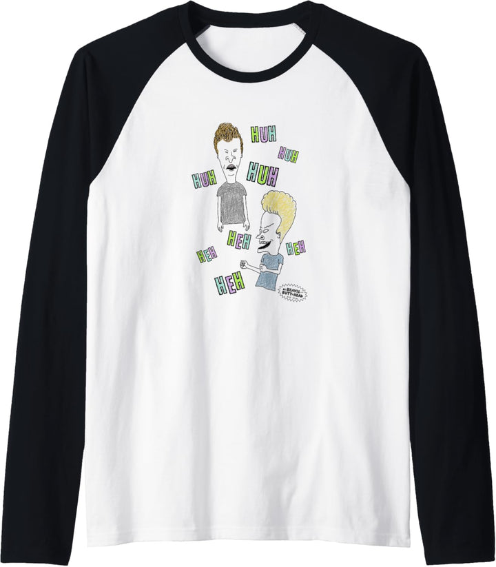 Beavis and Butt-Head Laughing Text Raglan