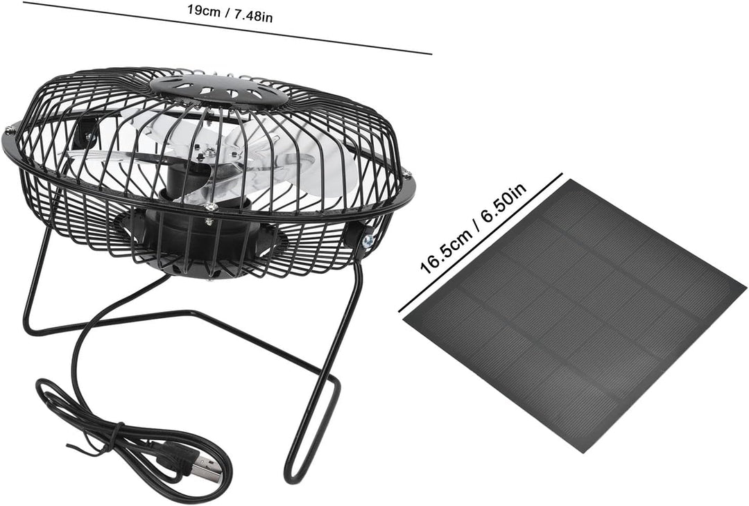 Okuyonic Solarbetriebener Ventilator, robuster, langlebiger Solar-Aussenventilator, schnelle Geschwi