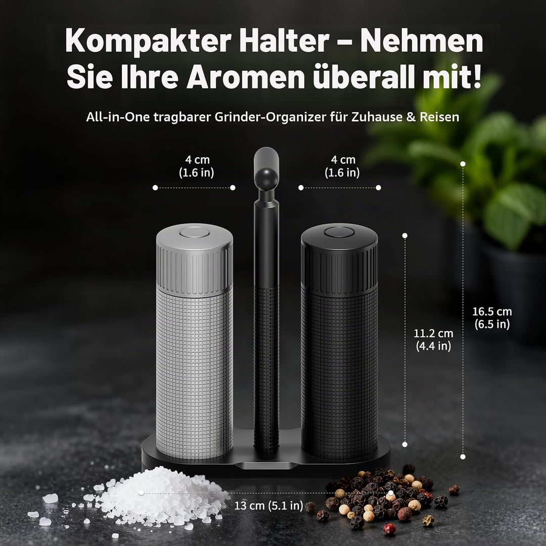 Luvan Professionelles Salz und Pfeffermühle,Robuste Manuelle Pfeffer Salz Mühlenset aus Aluminiumleg