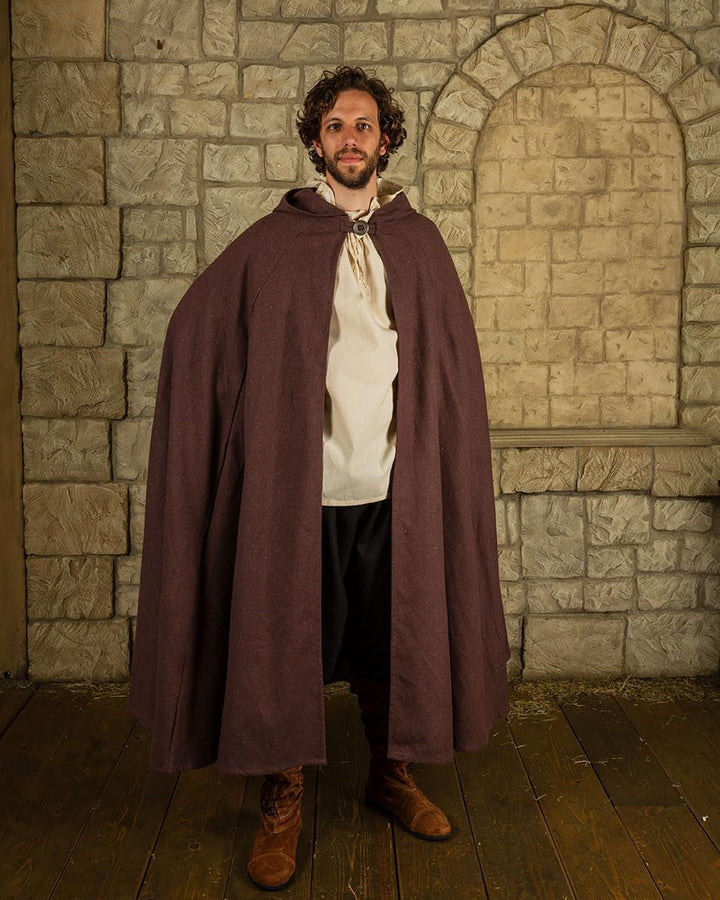 MYTHOLON Gora Umhang mit Kapuze, Kostüm aus Canvas, Mittelalter LARP, Verkleidung Damen Herren, Bord