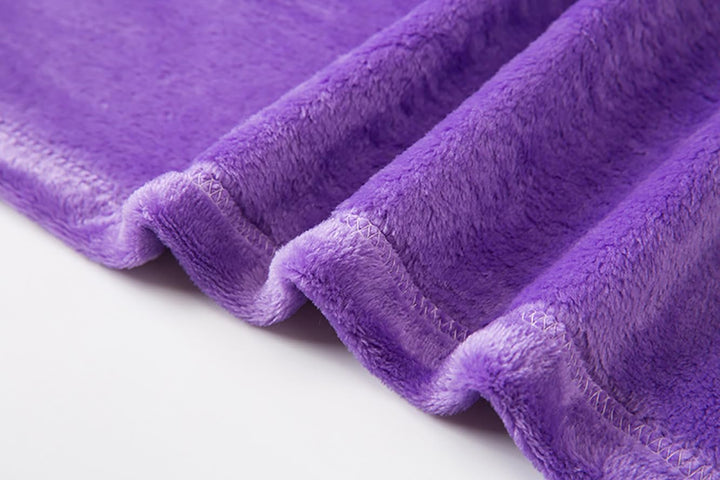 Bademantel für Mädchen, einfarbig, mit Kapuze, Flanell-Fleece-Bademantel für Jungen violett 7-9 Jahr