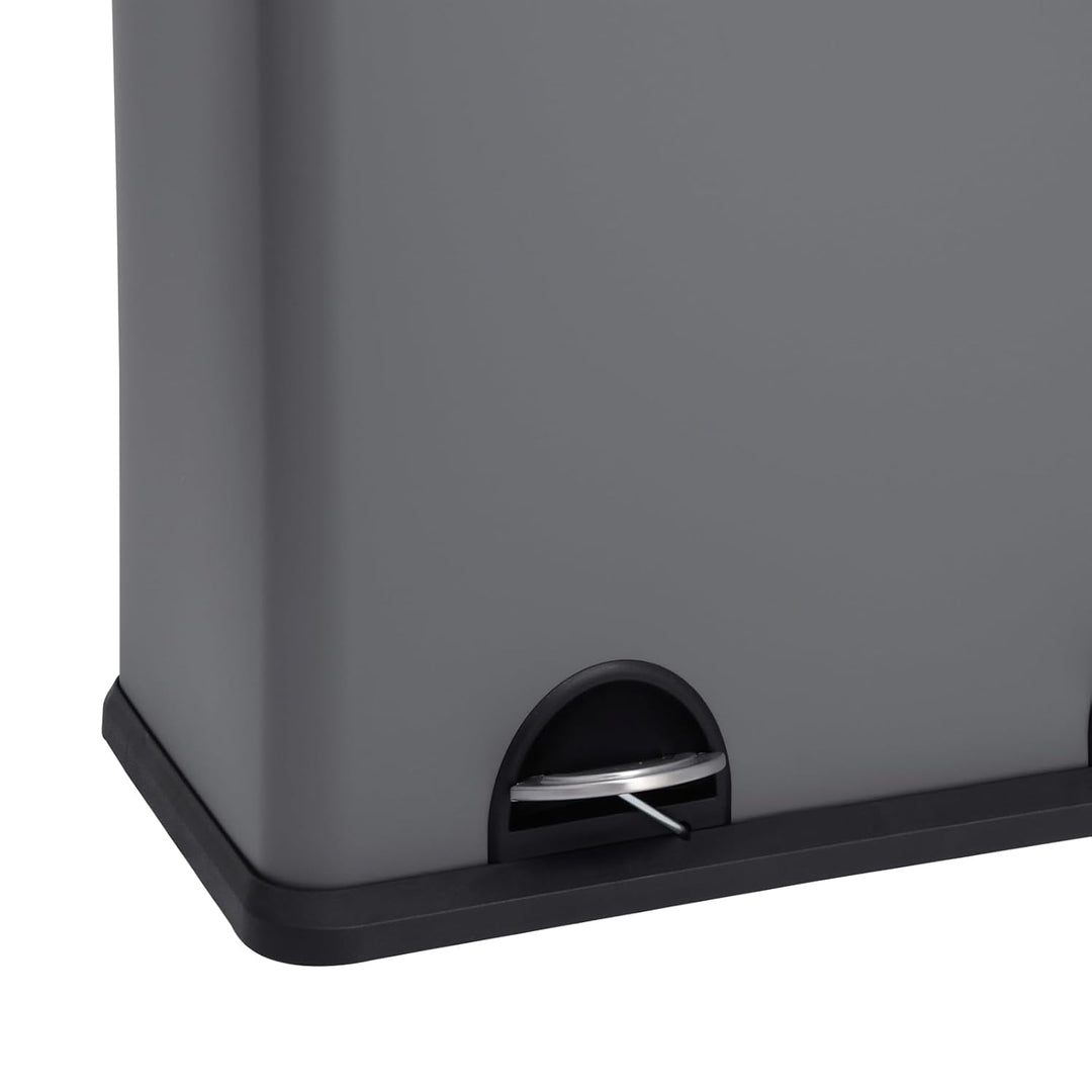 SVITA T2X24 Mülleimer 48 Liter Grau 2 x 24L Treteimer Abfalleimer Mülltrennung mit