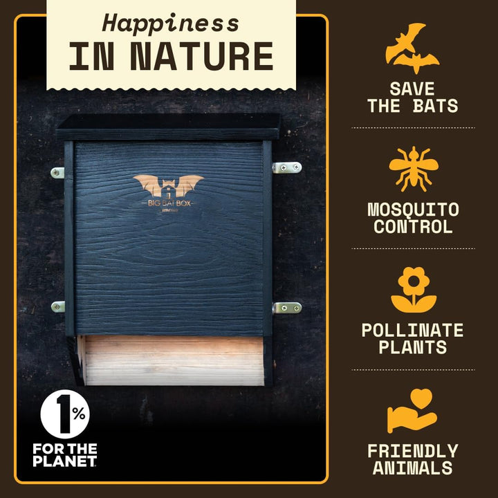 BIGBATBOX -Bat Houses for Outdoors - Proven Bat Box Design, Premium 2-Chamber Cedar Bat House. Enjoy