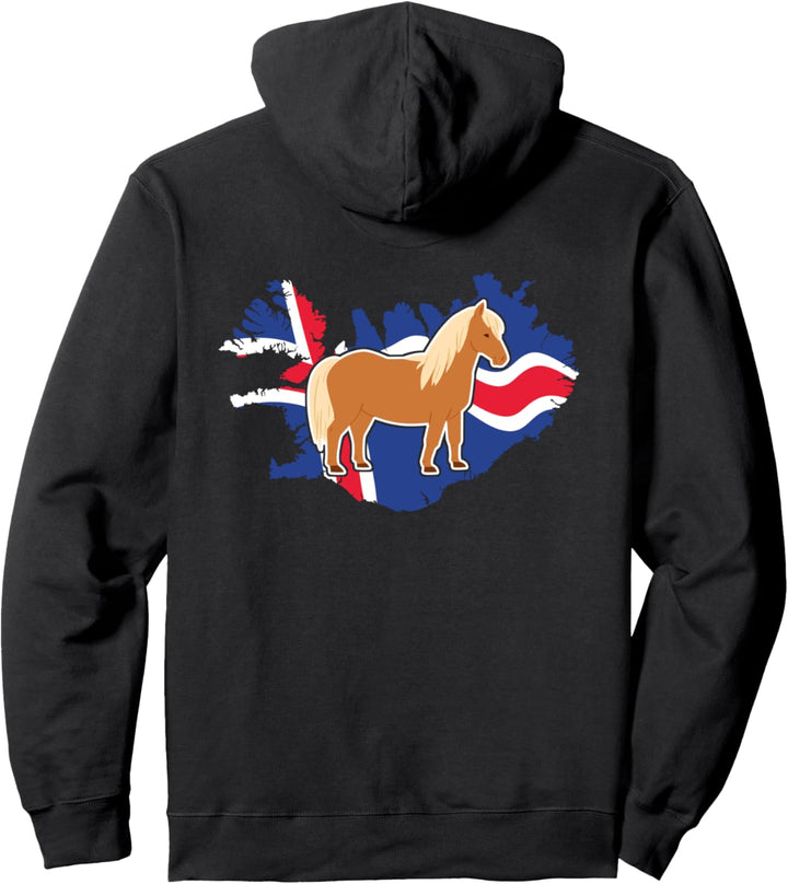 Islandpferd Isländer Island Pony Pferd Reiten Fahne Flagge Pullover Hoodie