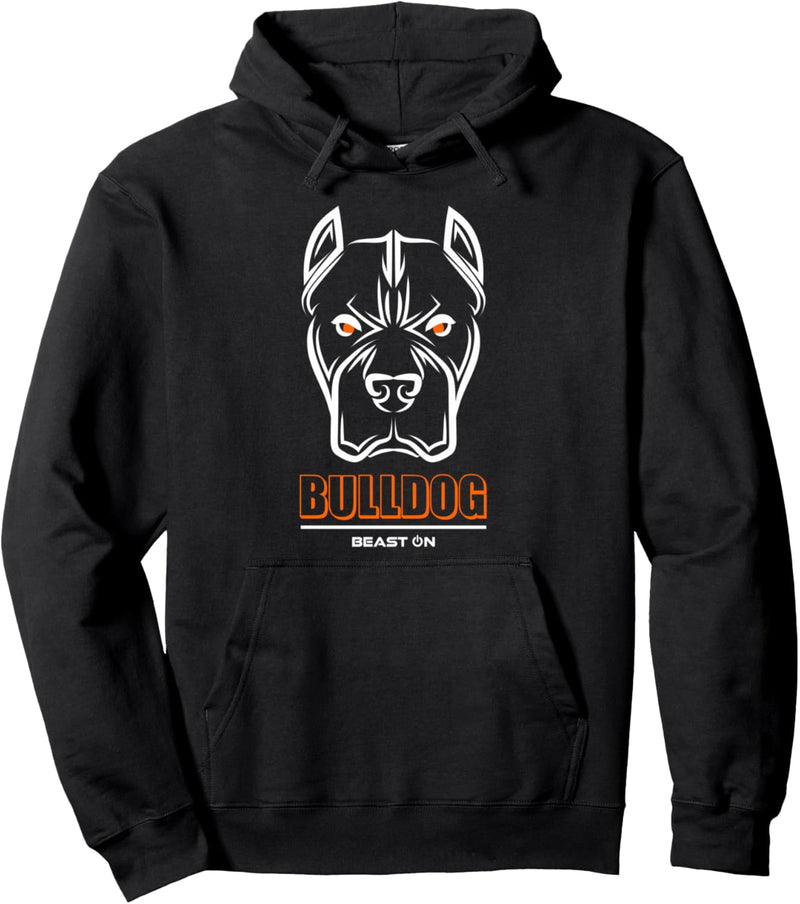 Bulldoggenkopf, Orange, Fitness-Workout, Bodybuilding-Stufe Pullover Hoodie