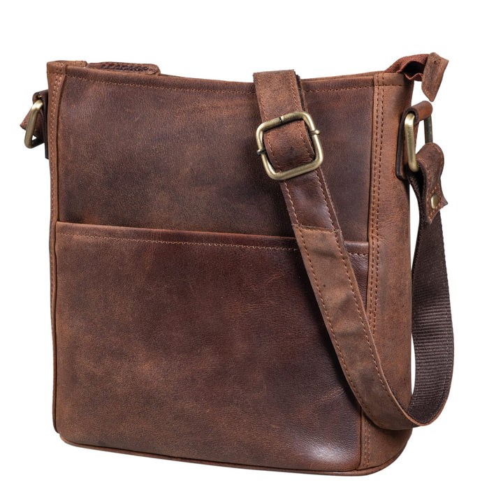 LEABAGS Leder Handtasche Damen I Premium Echtleder Umhängetasche I Schultertasche I Damentasche I Tr