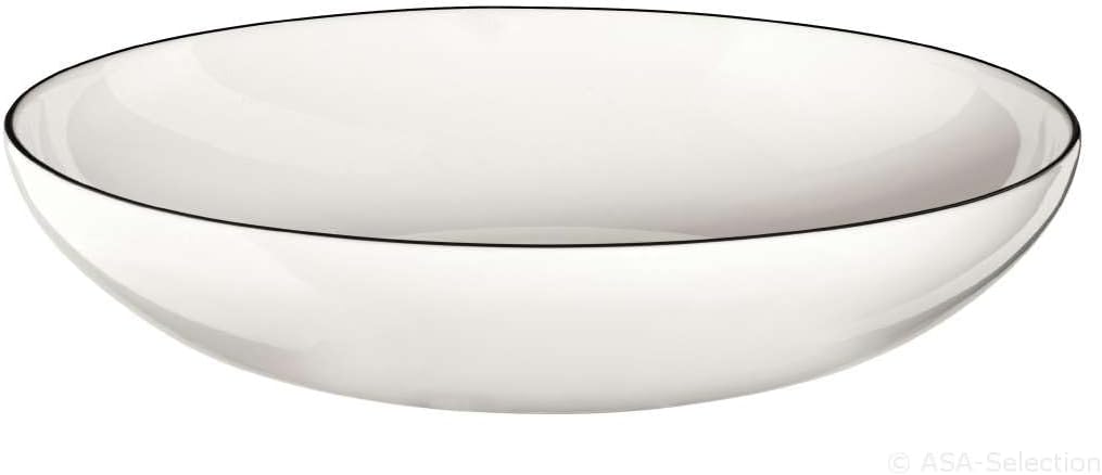 à table ligne noire Pasta-/Suppenteller 22 cm, Weiss