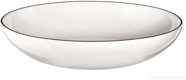 à table ligne noire Pasta-/Suppenteller 22 cm, Weiss