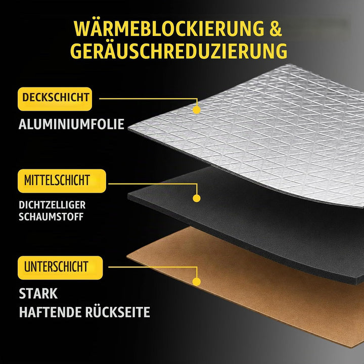 sourcing map 10mm Dämmmatte Auto Schallschutzmatte Isolierung Matte Schallschutz für Kfz 0.6㎡ 60cm*1
