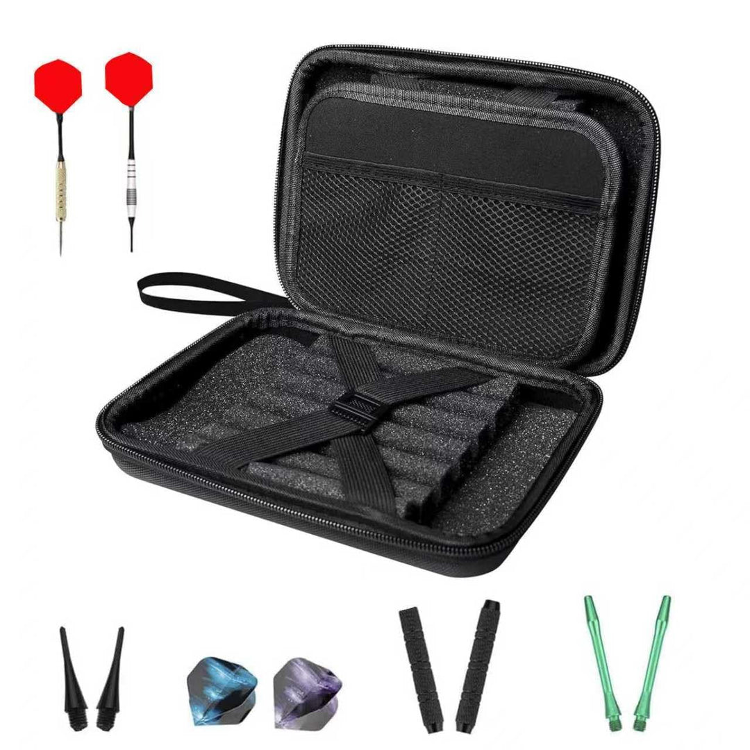 Darttasche,Dart Case,Dartt Etui Schwarz,FüR 12 Darts Professioneller Dartkoffer Mit Eva-Schutz & Tra