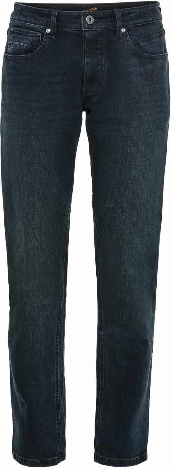 camel active Herren Relaxed Fit 5-Pocket Jeans mit leichten Used-Effekten, 32W / 30L Dunkelblau