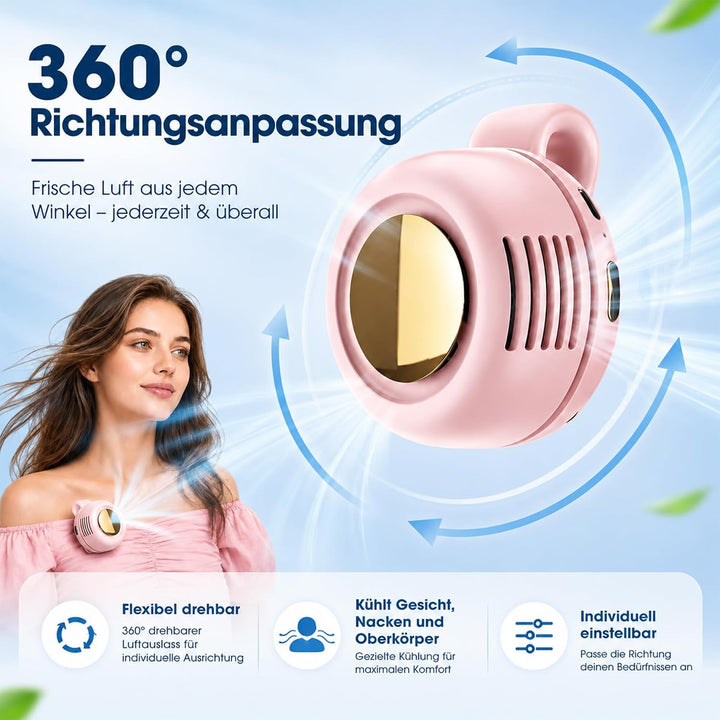 YeahBoom Tragbarer Clip Ventilator,Mini Ventilator Hüftventilator,Mini-Ventilator mit Clip,Leiser Mi