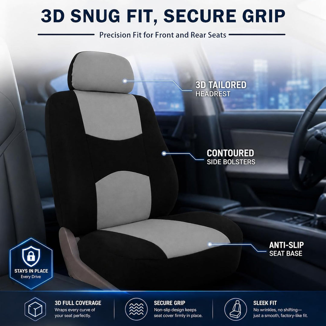 Autositzbezüge 5-Sitzer-Komplettset, Sitzbezüge Auto mit Kopfstützen, Schutz für den Fahrzeuginnenra