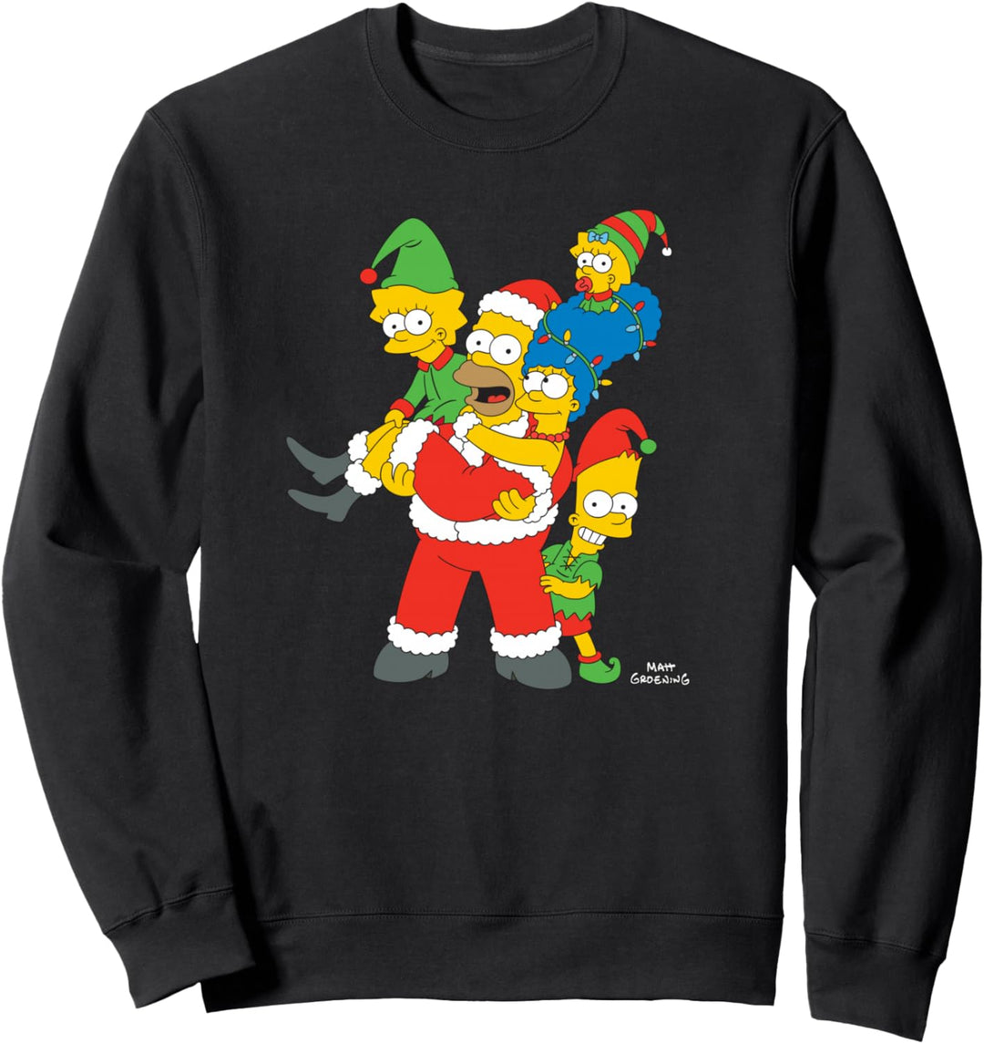 The Simpsons Marge Homer Bart Lisa Maggie Holiday Sweatshirt