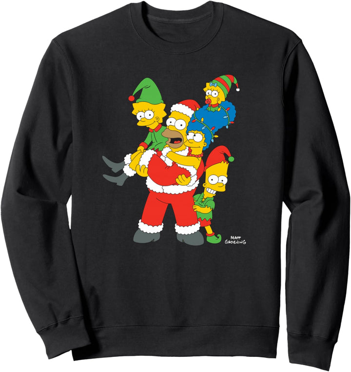 The Simpsons Marge Homer Bart Lisa Maggie Holiday Sweatshirt