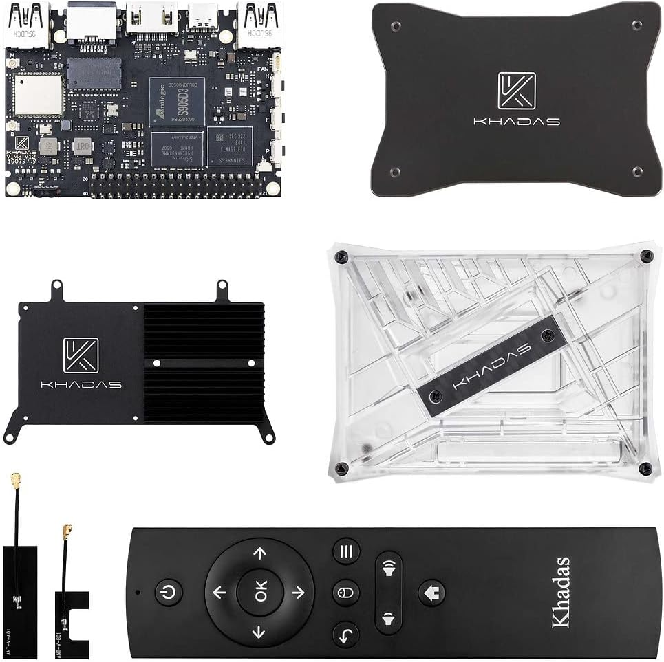 khadas VIM3L Amlogic S905D3 12 nm Prozess für niedrige Hitze und hohe Effizienz (VIM3L HTPC Kit), VI
