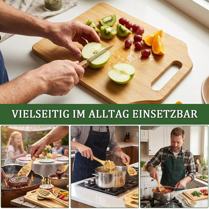 Geschenk 60. Geburtstag Männer - Geschenke zum 60 Geburtstag Mann, Graviertes Bambus Schneidebrett S