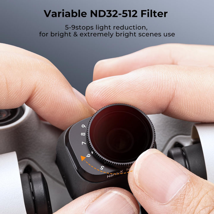 K&F CONCEPT Mini 3,Mini 3 Pro ND Filter, Variabler ND Filter ND32-ND512,5-9 Stop Graufilter kompatib