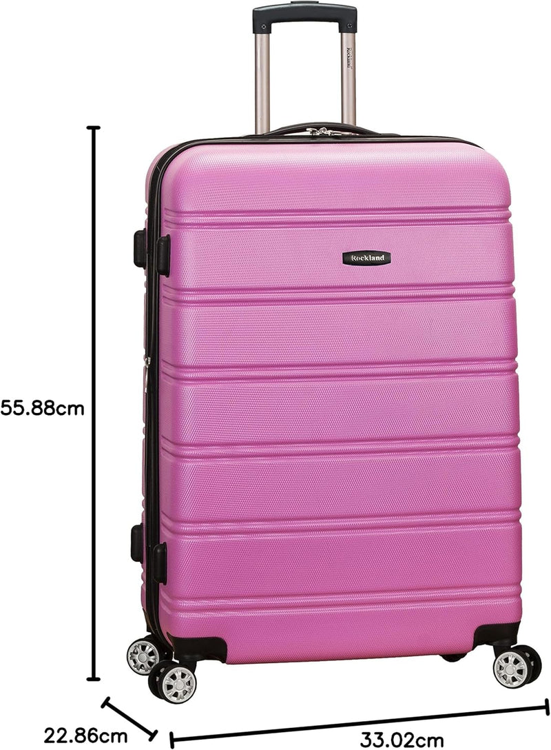 Rockland Melbourne Hartschalen-Trolley, erweiterbar, Rose, 2-Piece Set (20/28), Melbourne Hartschale