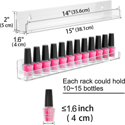 HIIMIEI Nagellack Regal 6 Pcs, Nagellack Organizer Wand, Acryl Nagellack Aufbewahrung Regal bis zu 9