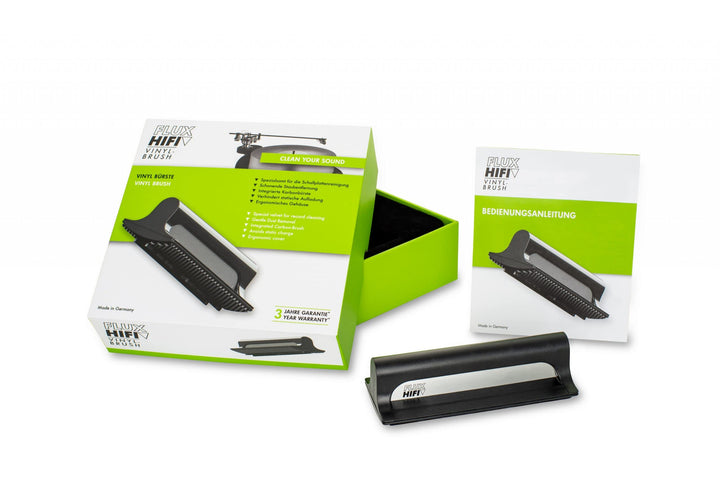 FLUX-Hifi Flux-Brush Schallplattenbürste kombiniert mit Samtpads und Karbonfaserbürste