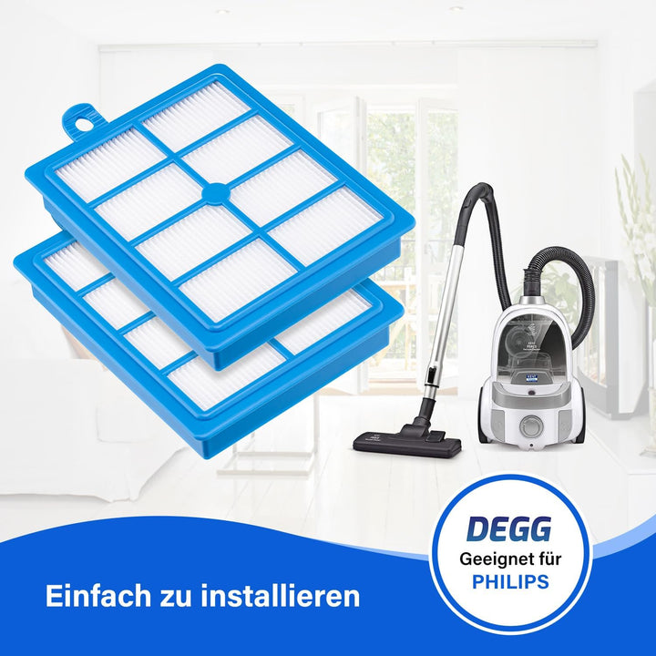 DEGG® HEPA H13 Filter, Kompatibel mit Philips, AEG und Electrolux, 2 Stück Hepa-h13-filter 2 Stück,