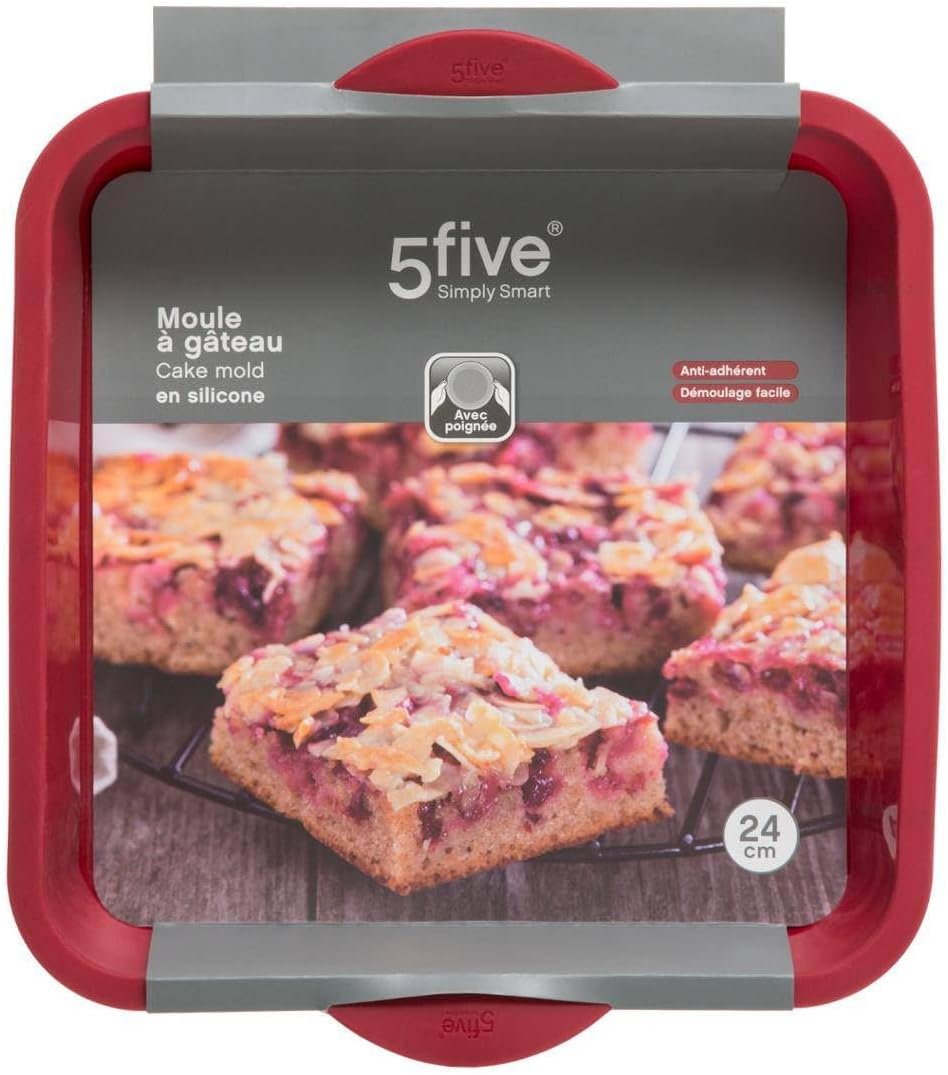5five - quadratische silikonform "silicone pro" rot