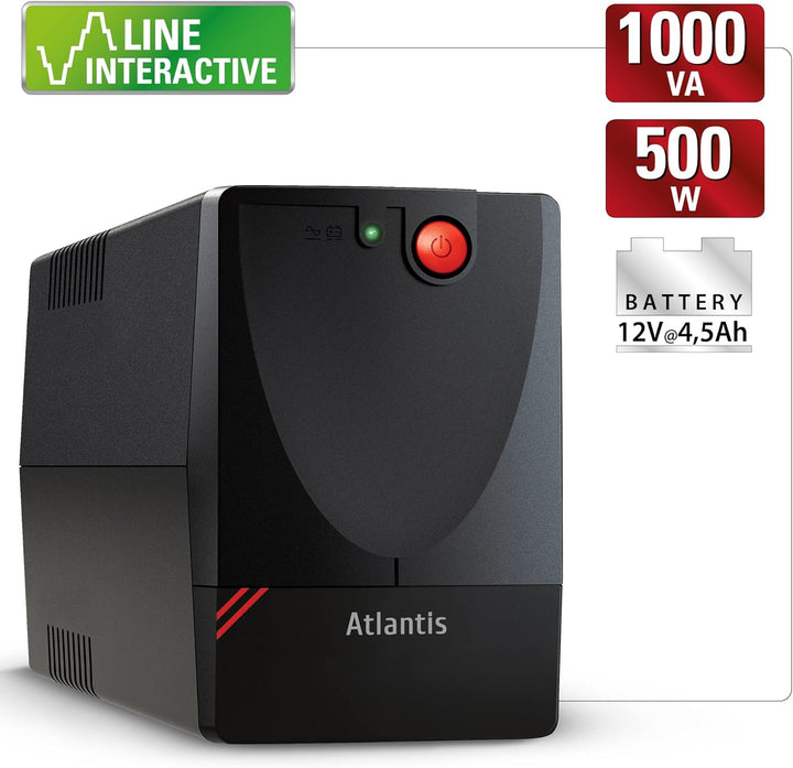 Atlantis UPS X1500, Leistung 1000VA, 500W, Line Interactive