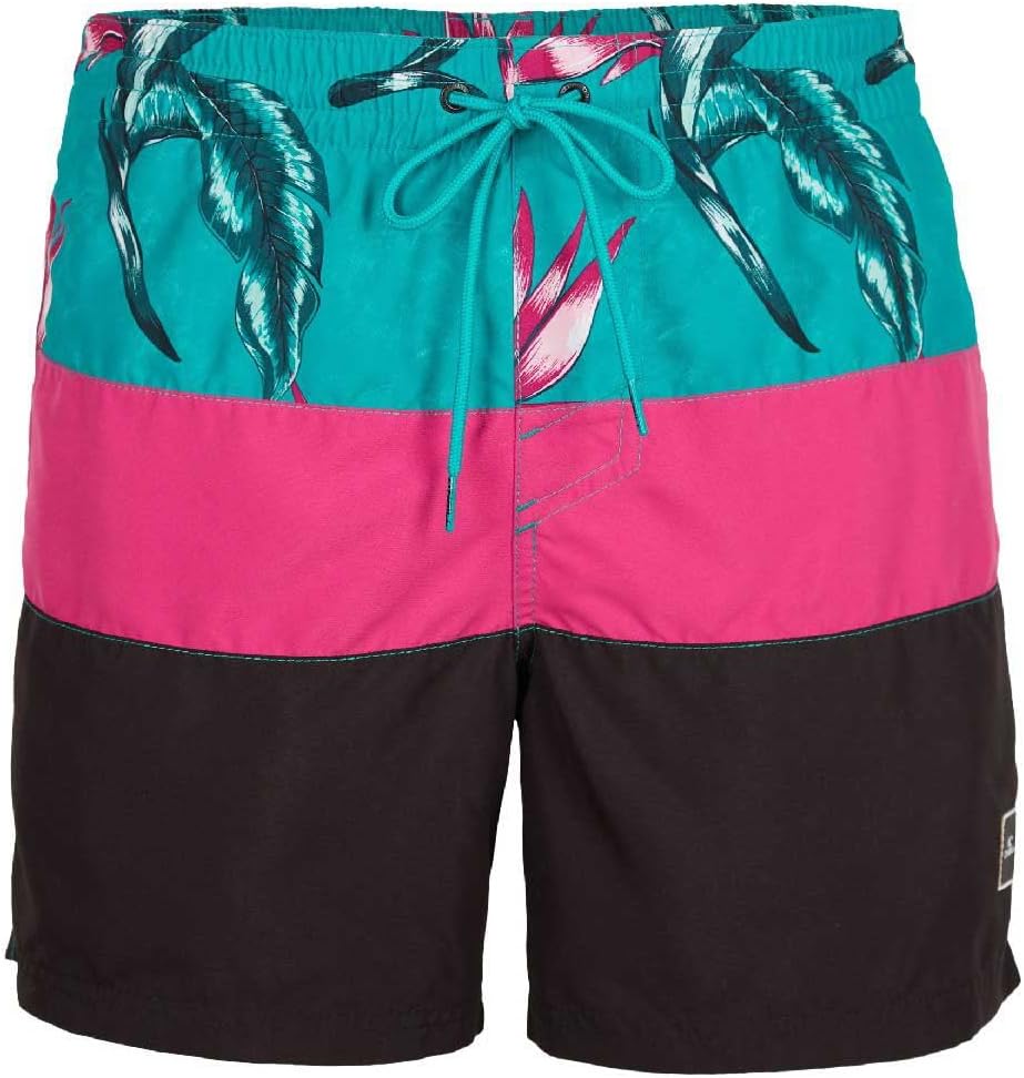O'Neill Men's Frame Block Shorts Men Swim, Red Multi Stripe, S