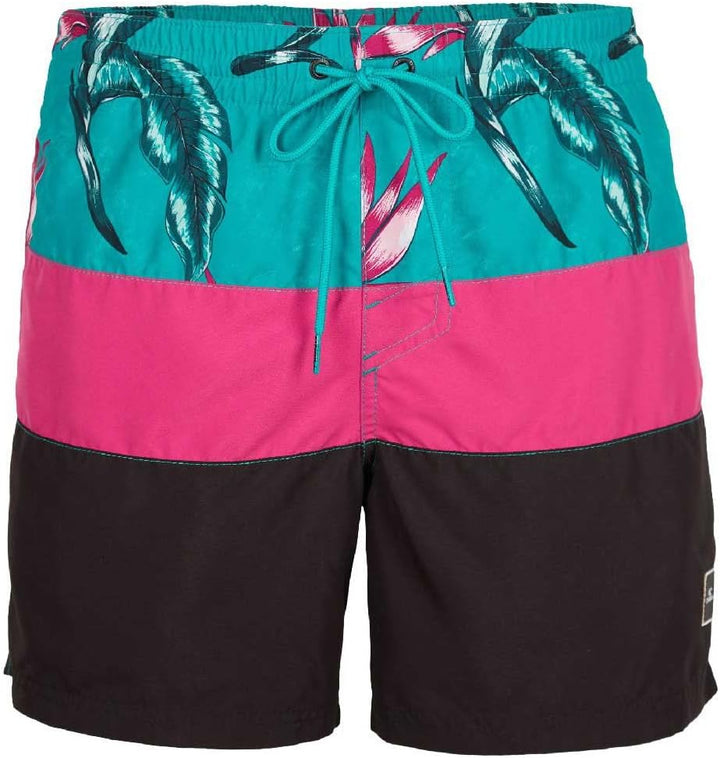 O'Neill Men's Frame Block Shorts Men Swim, Red Multi Stripe, S