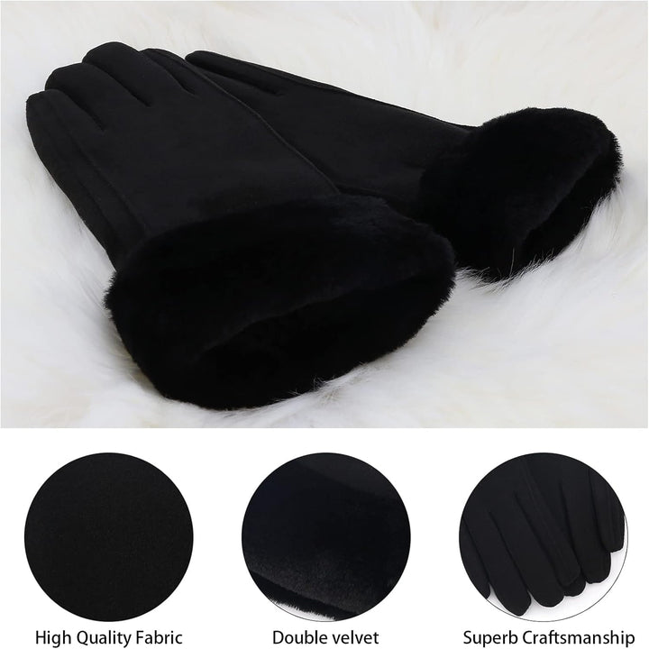 ZASFOU Damen Winter Warm Touchscreen Handschuhe mit Fleece Gefütterte Strick winterhandschuhe für Ka